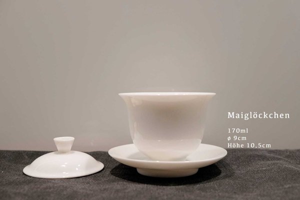 Gaiwan "Maiglöckchen" aus Schaffett-Jade, Dehua, China, Berliner Teefestival 2022