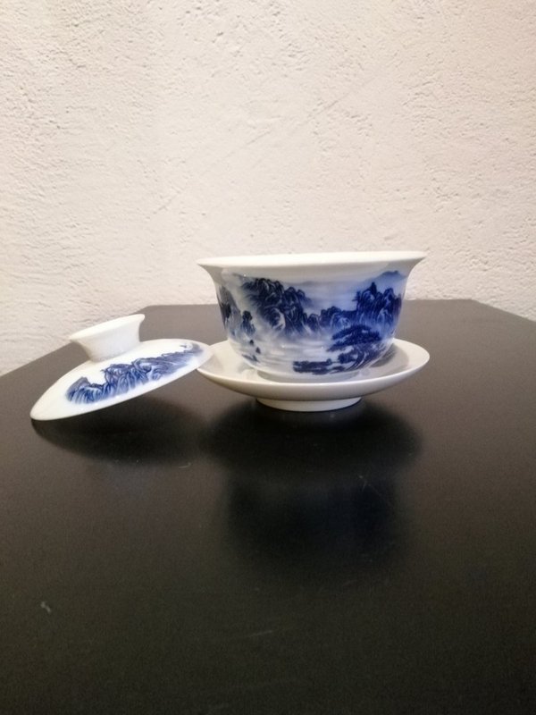 Gaiwan, Gaiwan-Gefäß aus chinesischem Porzellan