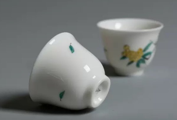 Handbemalte Porzellanteeschale aus Jing de zhen, China