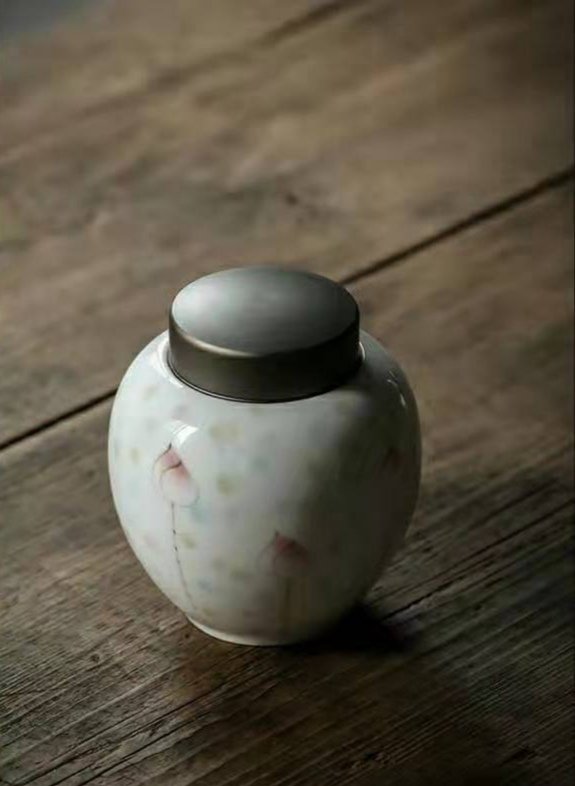 Teedose mit Zwischendeckel, Porzellan aus Jing de zhen, China